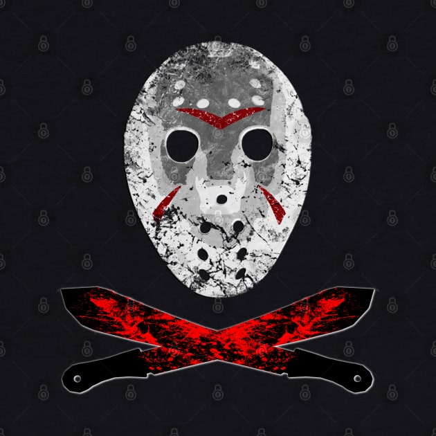 Bloody Horror Mask and Machete by Scar